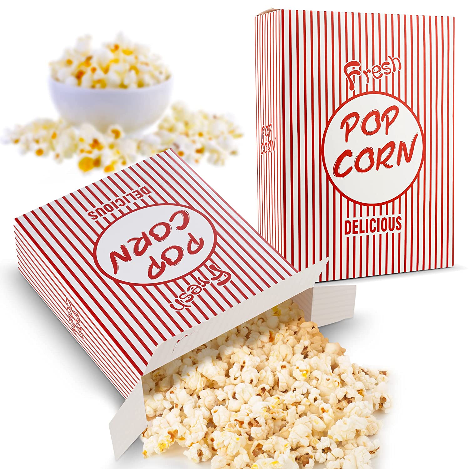 Striped Cardboard Popcorn Box