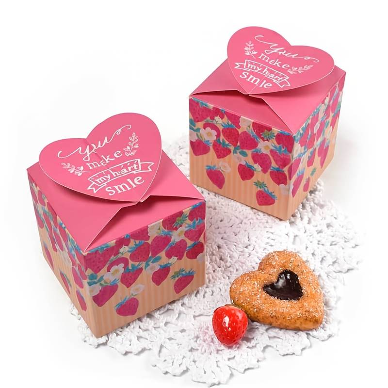 Square Cute Strawberry Mini Gift Box